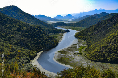 Landscape of the Crnojevica river in Montenegro.