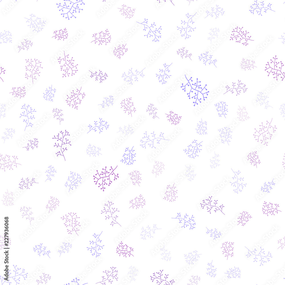 Light Purple vector seamless doodle background with leaves, branches. Light Purple vector seamless doodle background with leaves, branches.