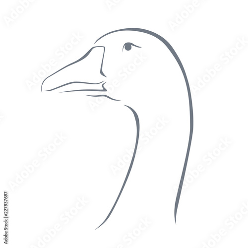 head of a goose outline vector icon