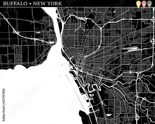 Simple map of Buffalo, New York