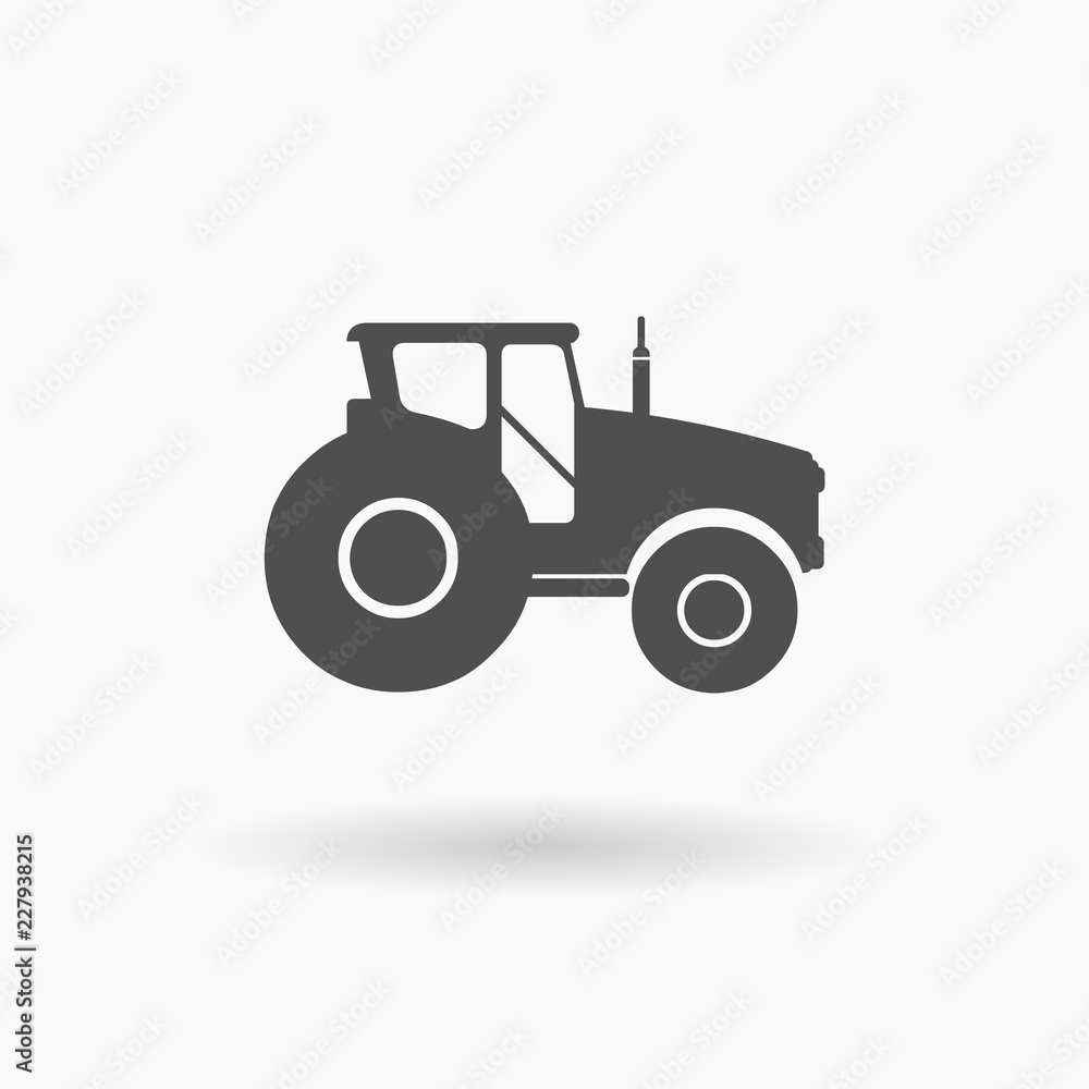 Tractor Farm Machinery Icon Illustration silhouette. Tractor Farm Machinery Icon Illustration silhouette.
