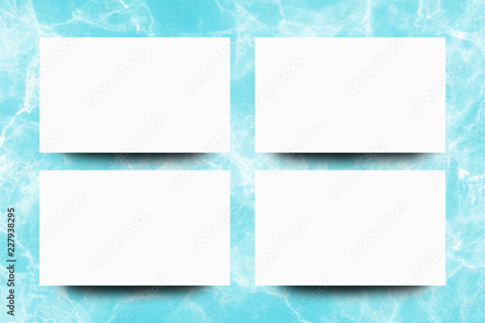 Empty white paper sheet on Turquoise marble background,Mock up for design. Empty white paper sheet on Turquoise marble background,Mock up for design.