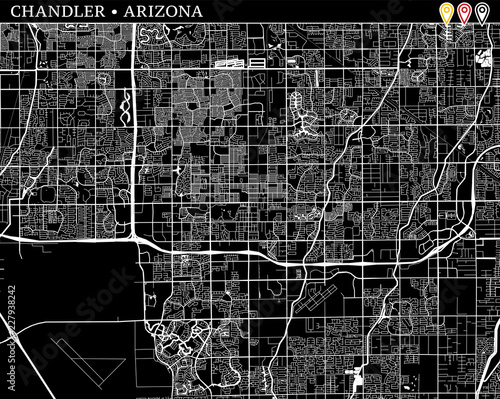 Simple map of Chandler, Arizona