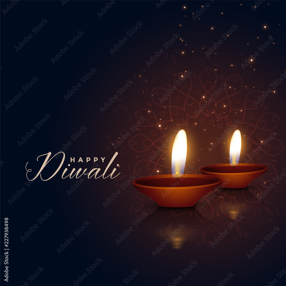 beautiful two diwali festival diya on dark background beautiful two diwali festival diya on dark background