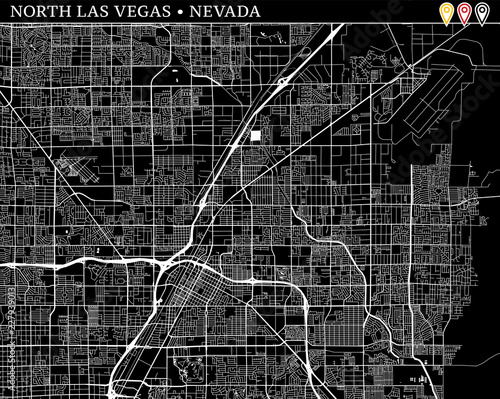 Simple map of North Las Vegas, Nevada