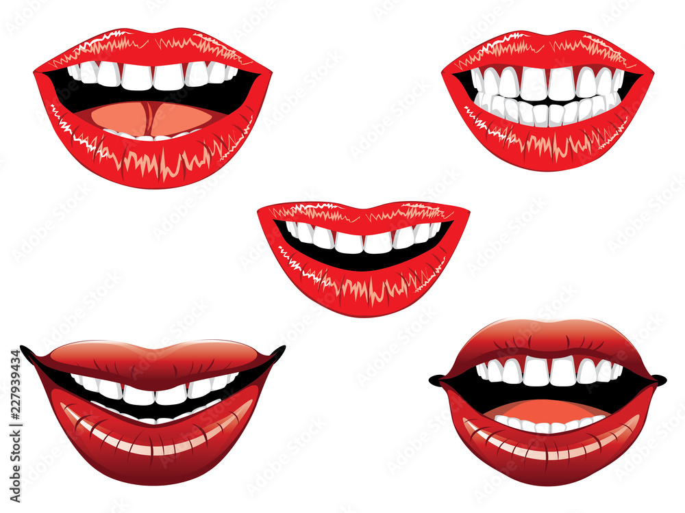 Female lip gestures set Female lip gestures set