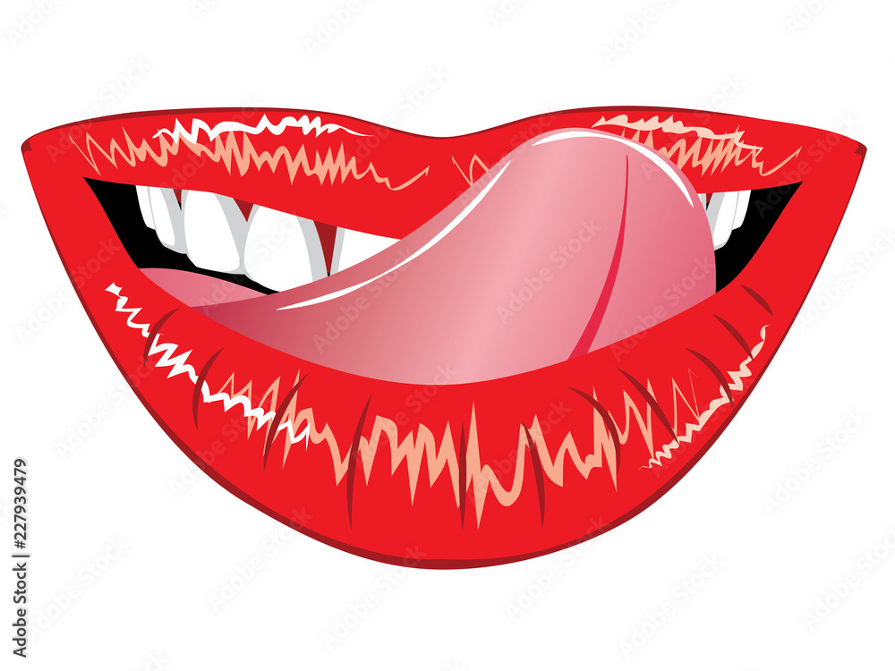 Obraz premium Female lips with teeth