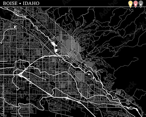 Simple map of Boise, Idaho photo