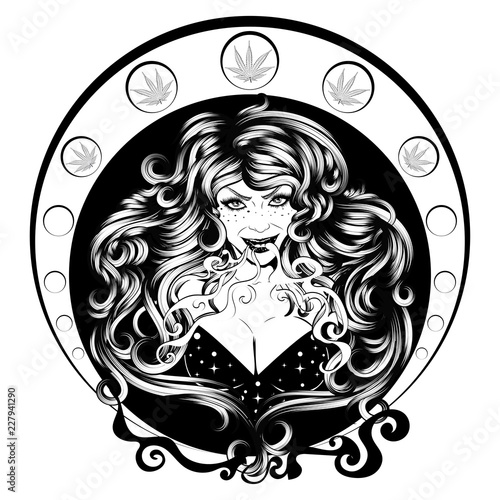 Smoking girl design