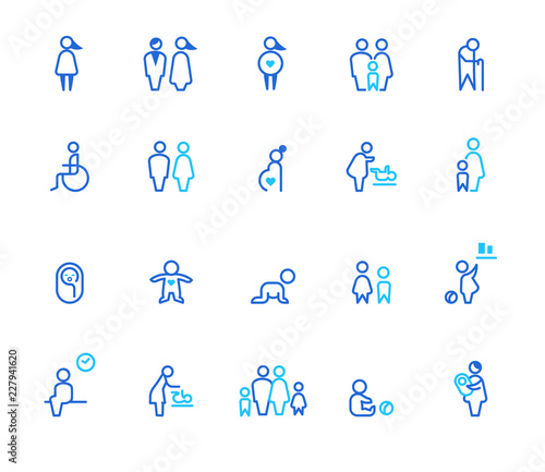 People icons, simple line set