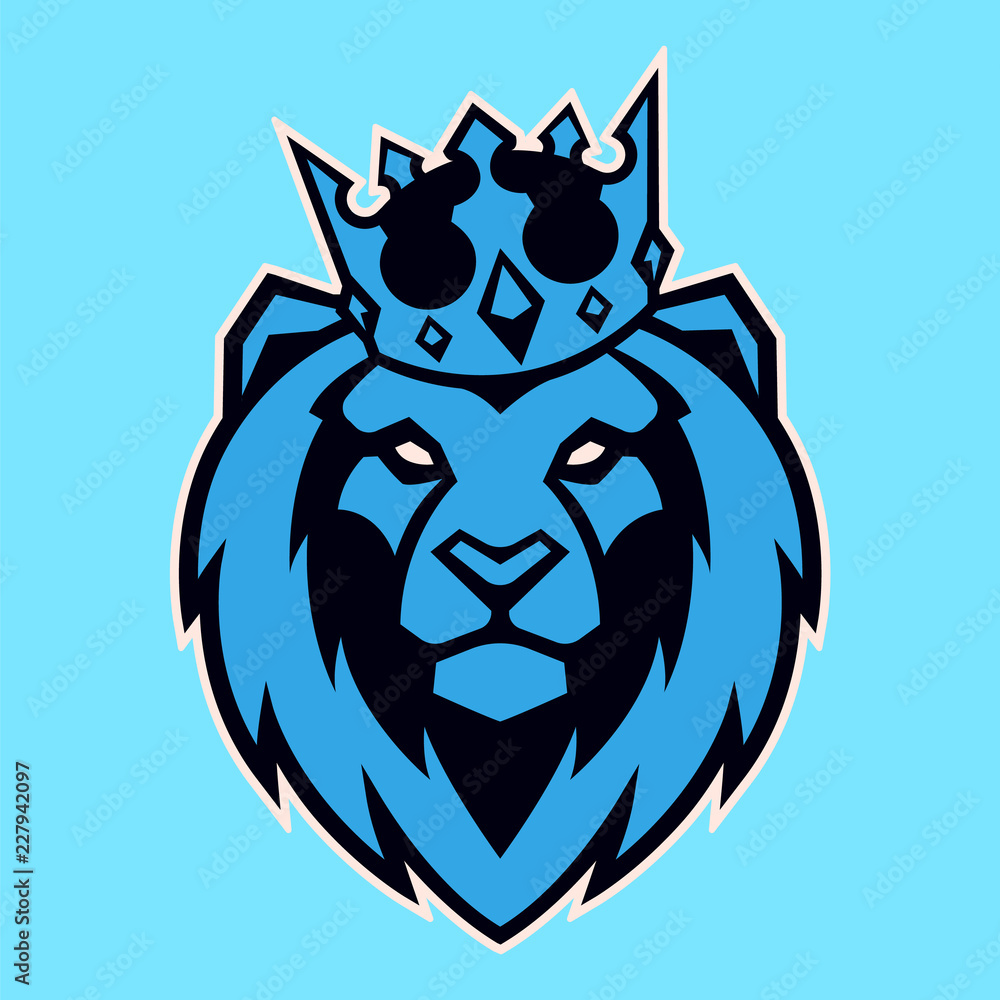 Lion in Crown Vector Mascot