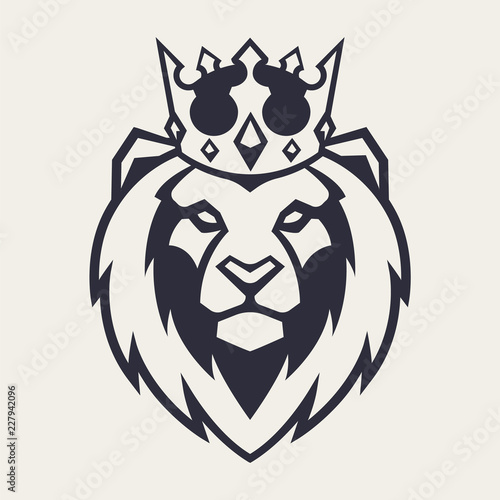 Fototapeta Naklejka Na Ścianę i Meble -  Lion in Crown Vector Mascot
