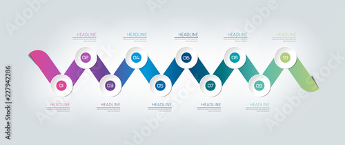  Infographic timeline report, template, chart, scheme. Vector.