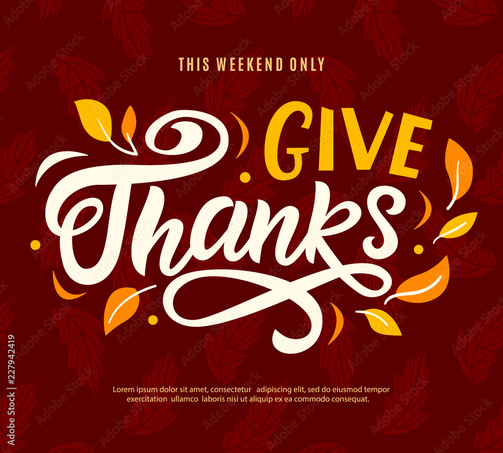 Thanksgiving Day sale web banner template. Give thanks promo offer