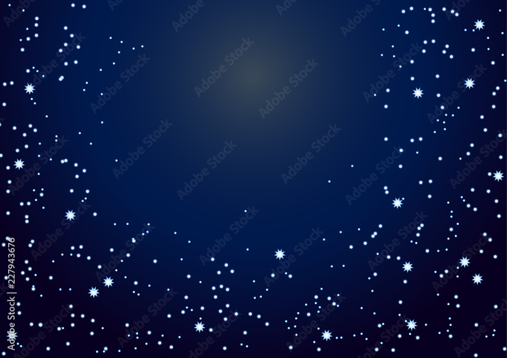 A dark night sky with sparkling stars and planets. Vector illustration A dark night sky with sparkling stars and planets. Vector illustration