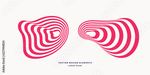 Amorphous elements with the effect of visual distortion.