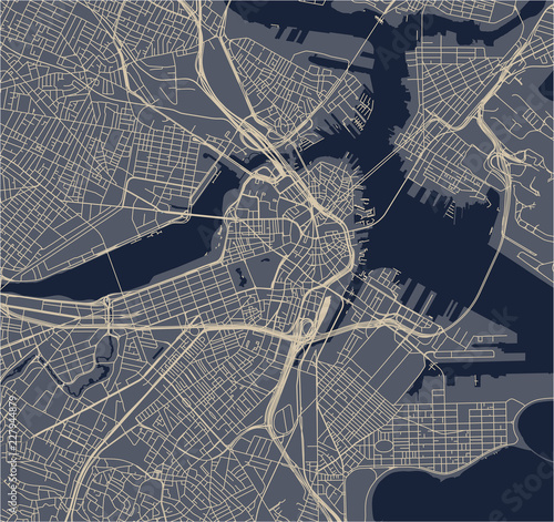 map of the city of Boston, USA photo