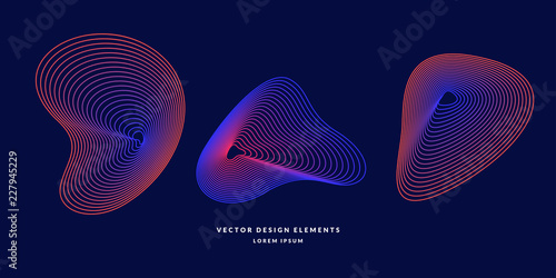 Vector abstract elemetnt with colored lines. Illustration suitable for design
