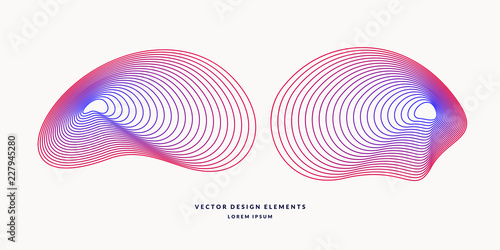 Vector abstract elemetnt with colored lines. Illustration suitable for design