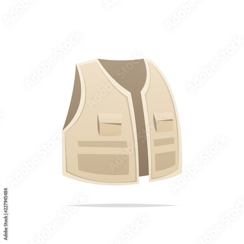 Fishing vest jacket vector isolated