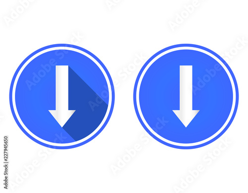 Free Download Flat icon down arrow, arrow button - GFXLoad