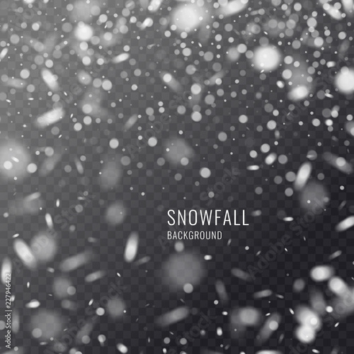 Vector realistic snowflake against a dark background. Transparent elements for Christmas cards