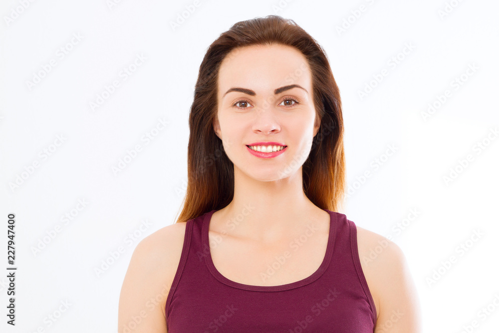 Macro Woman face with no wrinkles on forehead. Skin care and spa face beauty. Cosmetology facial treatment and anti aging concept. Copy space Macro Woman face with no wrinkles on forehead. Skin care and spa face beauty. Cosmetology facial treatment and anti aging concept. Copy space
