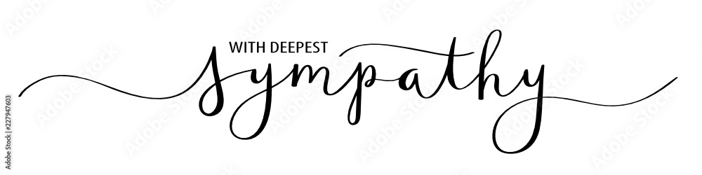 WITH DEEPEST SYMPATHY brush calligraphy banner WITH DEEPEST SYMPATHY brush calligraphy banner