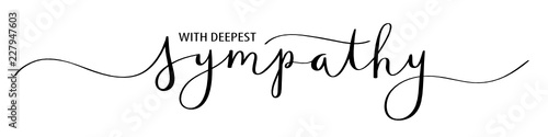 WITH DEEPEST SYMPATHY brush calligraphy banner