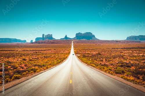 Classic highway view in Monument Valley, USA