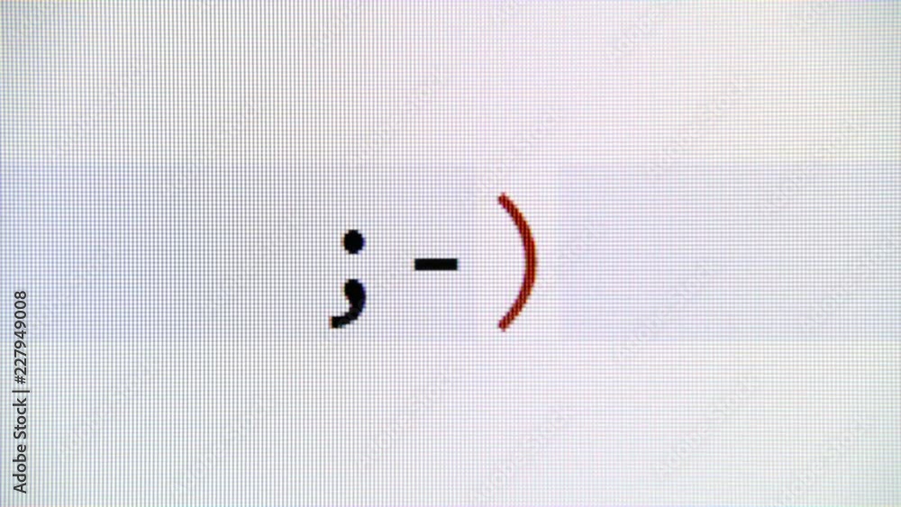 Typing the emoticon wink (a representation of a facial expression