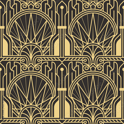Abstract art deco seamless modern tiles pattern