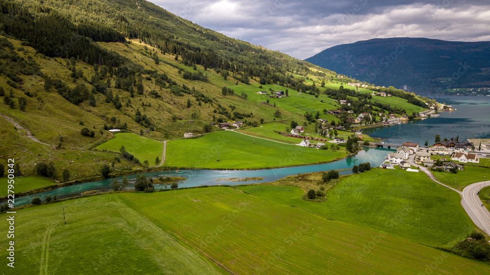 Fototapeta premium view of the village