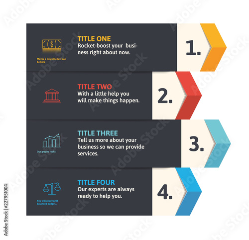 Business number template - bright color arrows.