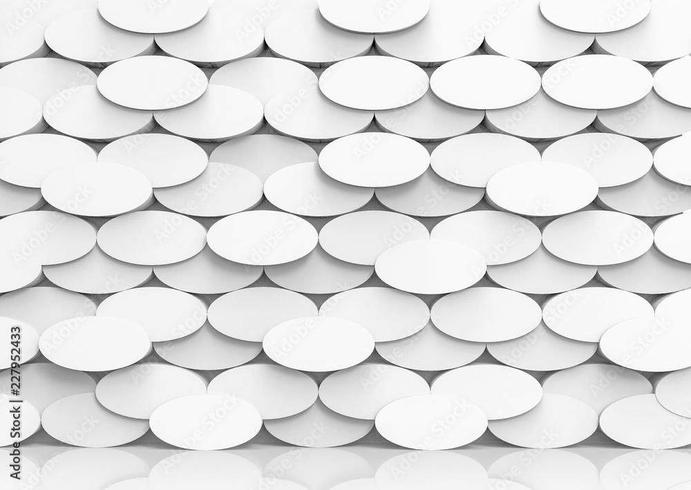 3d rendering. modern oval shape tile pattern stack wall and floor background. 3d rendering. modern oval shape tile pattern stack wall and floor background.
