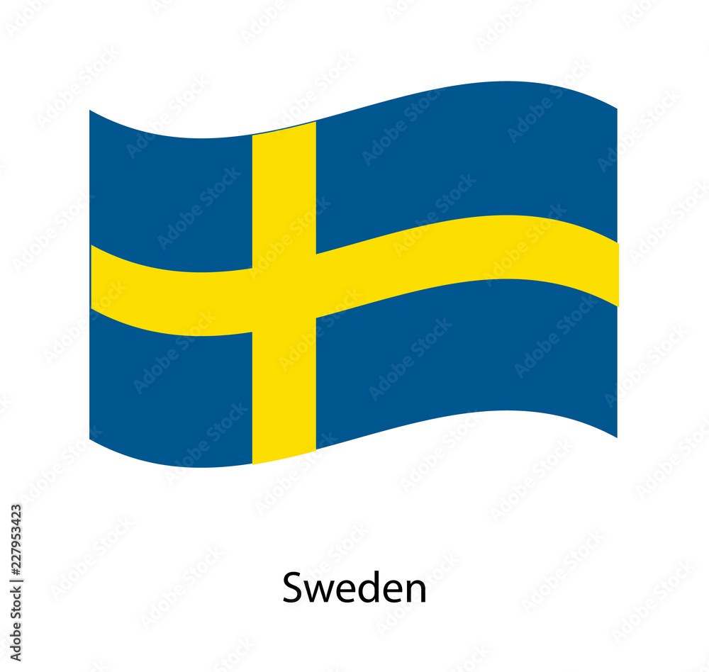 Flag of Sweden. Realistic waving flag of Kingdom of Sweden. Flag of Sweden. Realistic waving flag of Kingdom of Sweden.