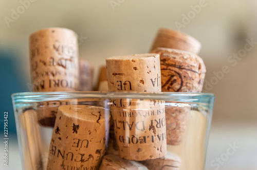 wine corks on the table photo