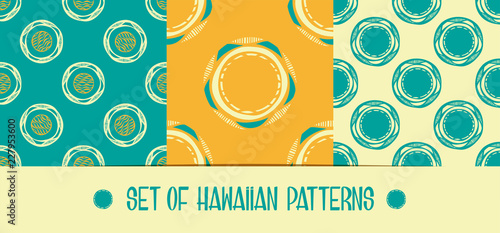 Set of vector patterns in hawaiian style