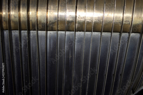 Close up of steel machine lines