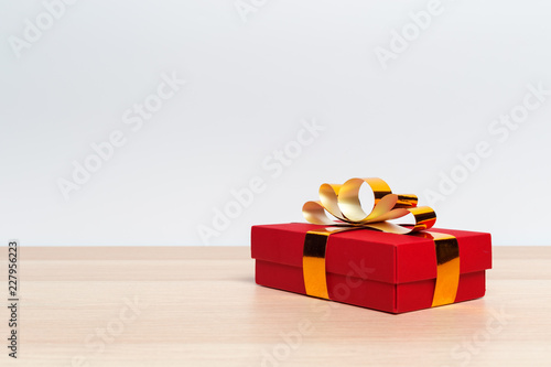 Christmas gift box on tablet