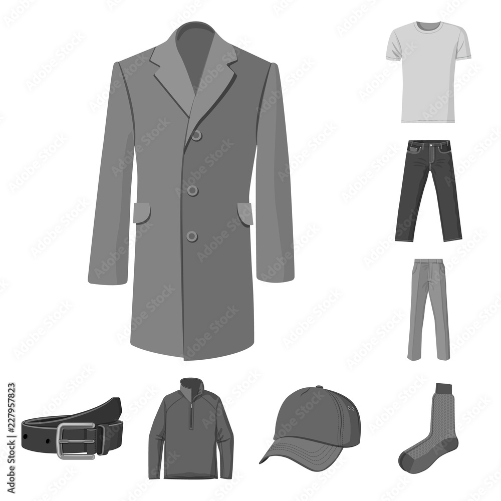 Vector illustration of man and clothing icon. Collection of man and wear vector icon for stock. Vector illustration of man and clothing icon. Collection of man and wear vector icon for stock.
