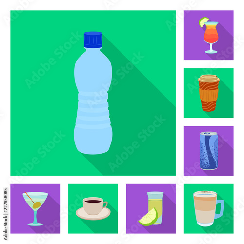 Vector design of drink and bar symbol. Collection of drink and party stock symbol for web.