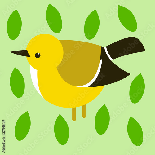 tit bird   vector illustration flat style profile side