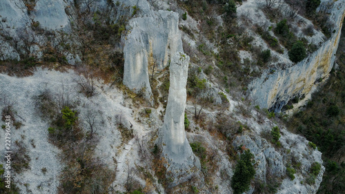 Vela draga (Vranjska draga) is a canyon in eastern Istria, Croatia. It is a unique natural geoheritage site due to its geological formations in shapes of various natural pillars.  photo