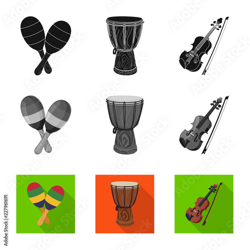 Isolated object of music and tune symbol. Collection of music and tool vector icon for stock.