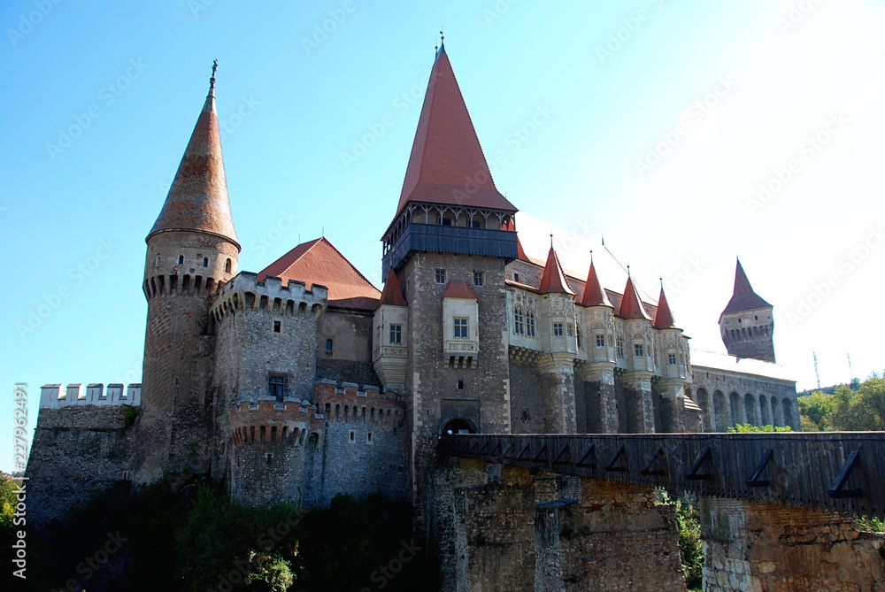 An entrance into Corvin Castle in Romania