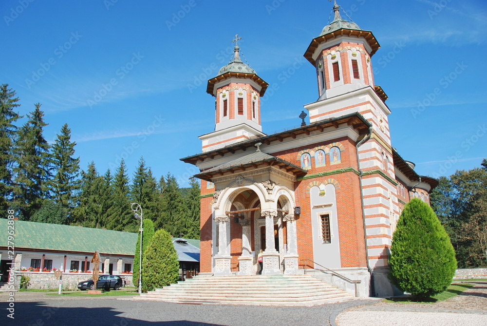 Exterior of Sinaia Monastery in Romania