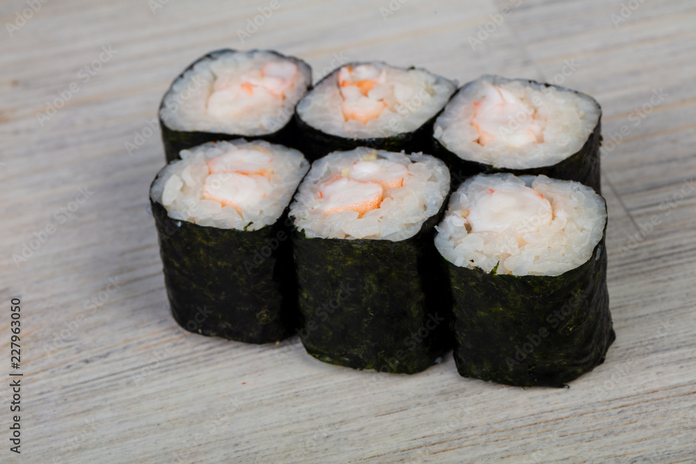 Japanese roll with prawn Japanese roll with prawn
