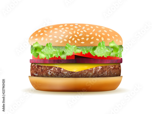 Realistic Hamburger Vector