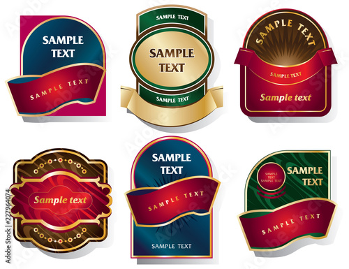 Vector set of labels in a classic style.